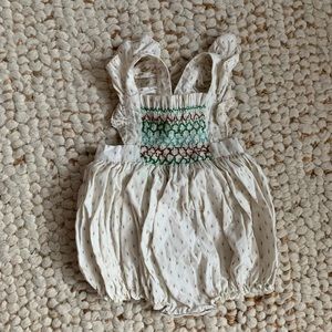 Pink Chicken Smocked Bubble, Size 6-12m